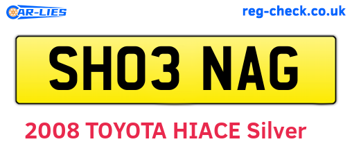 SH03NAG are the vehicle registration plates.