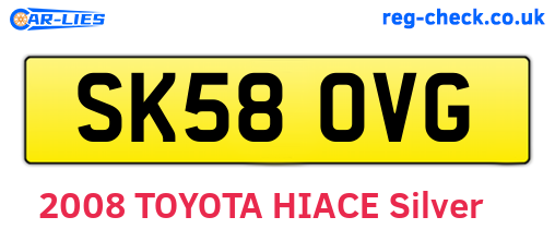 SK58OVG are the vehicle registration plates.
