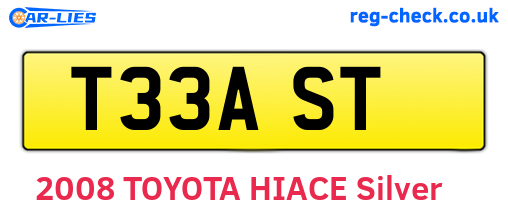 T33AST are the vehicle registration plates.