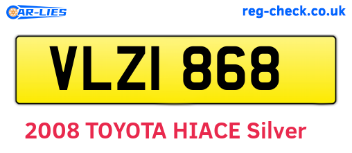 VLZ1868 are the vehicle registration plates.