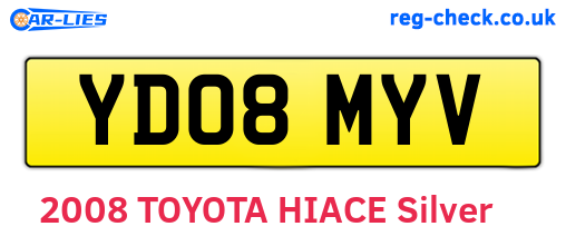 YD08MYV are the vehicle registration plates.