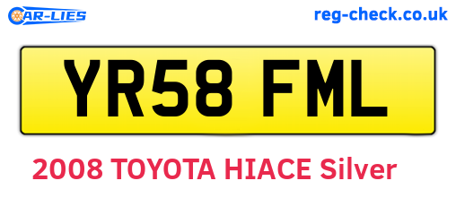 YR58FML are the vehicle registration plates.