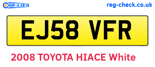 EJ58VFR are the vehicle registration plates.