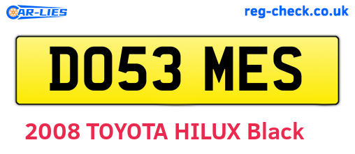 DO53MES are the vehicle registration plates.