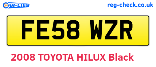 FE58WZR are the vehicle registration plates.