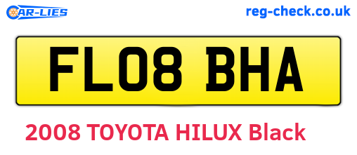 FL08BHA are the vehicle registration plates.