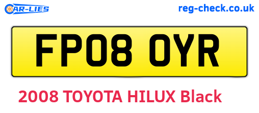 FP08OYR are the vehicle registration plates.