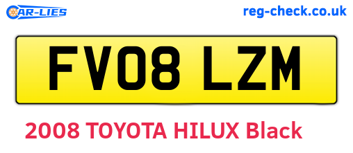 FV08LZM are the vehicle registration plates.