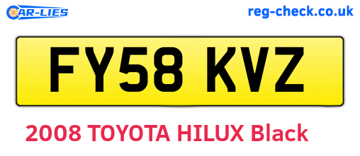 FY58KVZ are the vehicle registration plates.