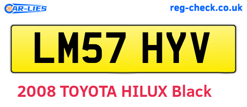LM57HYV are the vehicle registration plates.
