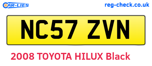 NC57ZVN are the vehicle registration plates.