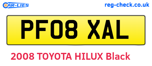 PF08XAL are the vehicle registration plates.
