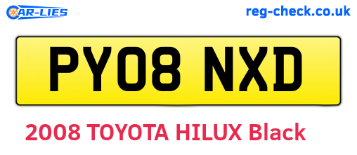 PY08NXD are the vehicle registration plates.