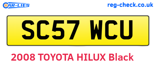 SC57WCU are the vehicle registration plates.