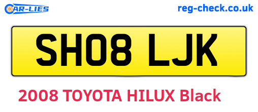 SH08LJK are the vehicle registration plates.