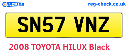 SN57VNZ are the vehicle registration plates.
