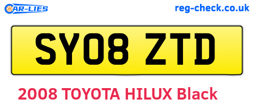 SY08ZTD are the vehicle registration plates.