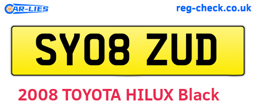 SY08ZUD are the vehicle registration plates.