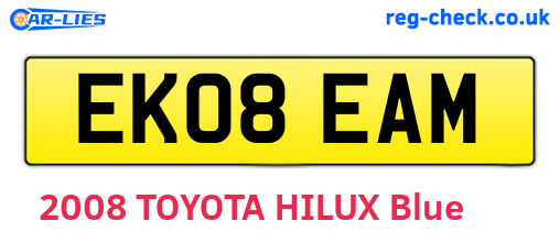 EK08EAM are the vehicle registration plates.