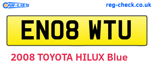 EN08WTU are the vehicle registration plates.