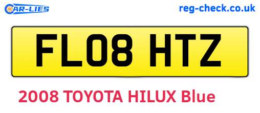 FL08HTZ are the vehicle registration plates.