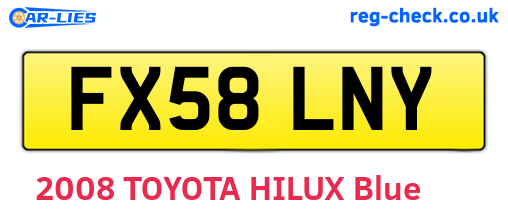 FX58LNY are the vehicle registration plates.