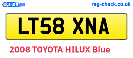 LT58XNA are the vehicle registration plates.