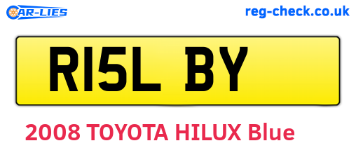 R15LBY are the vehicle registration plates.