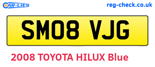 SM08VJG are the vehicle registration plates.