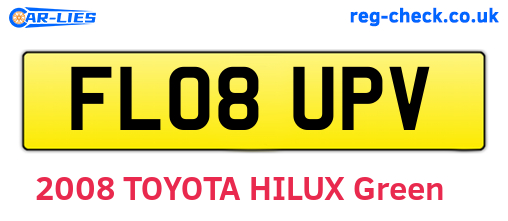 FL08UPV are the vehicle registration plates.