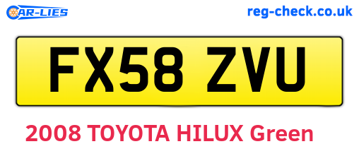 FX58ZVU are the vehicle registration plates.