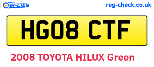 HG08CTF are the vehicle registration plates.