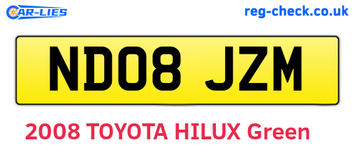 ND08JZM are the vehicle registration plates.