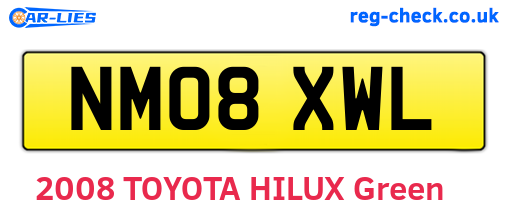 NM08XWL are the vehicle registration plates.