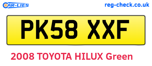 PK58XXF are the vehicle registration plates.