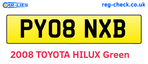 PY08NXB are the vehicle registration plates.
