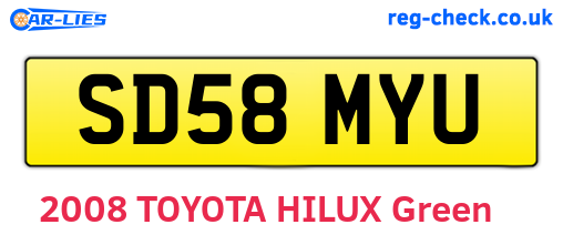 SD58MYU are the vehicle registration plates.