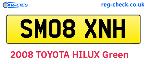 SM08XNH are the vehicle registration plates.