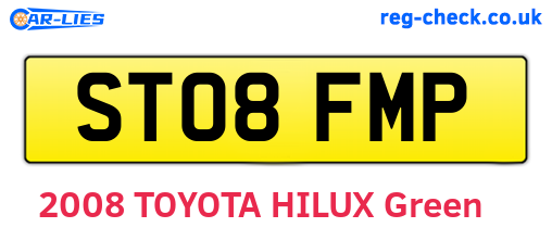 ST08FMP are the vehicle registration plates.