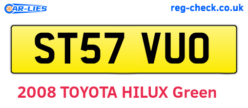 ST57VUO are the vehicle registration plates.