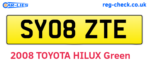 SY08ZTE are the vehicle registration plates.