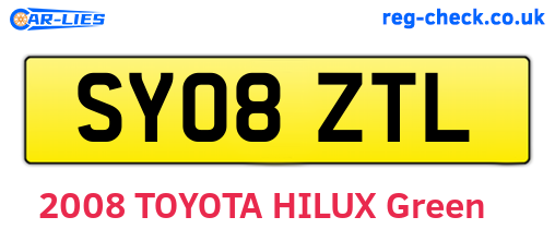 SY08ZTL are the vehicle registration plates.
