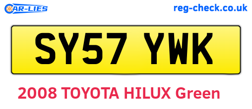 SY57YWK are the vehicle registration plates.
