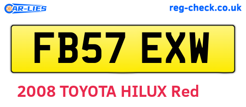 FB57EXW are the vehicle registration plates.