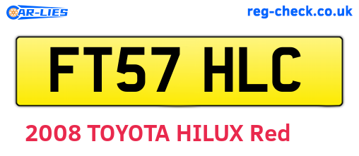 FT57HLC are the vehicle registration plates.