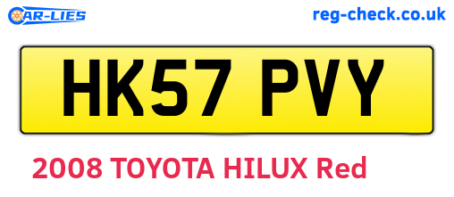 HK57PVY are the vehicle registration plates.