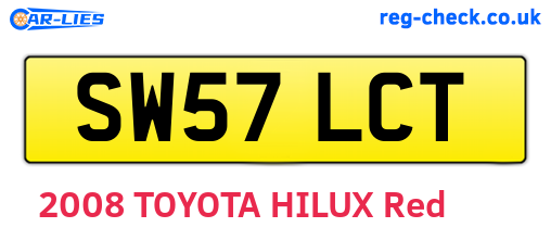 SW57LCT are the vehicle registration plates.