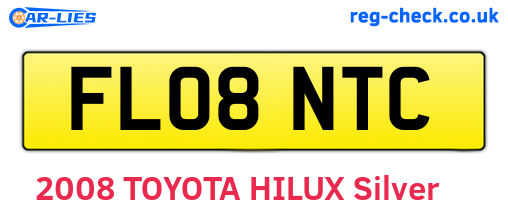 FL08NTC are the vehicle registration plates.