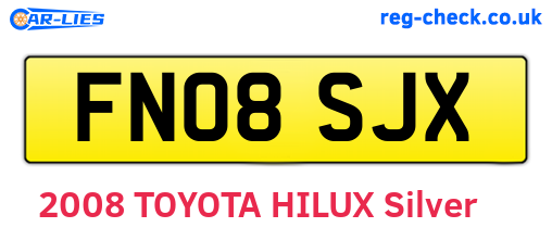 FN08SJX are the vehicle registration plates.