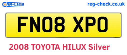 FN08XPO are the vehicle registration plates.